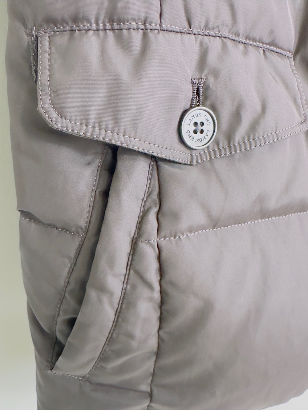 Lands' End Gray Quilted Puffer Vest - Picture 6 of 10